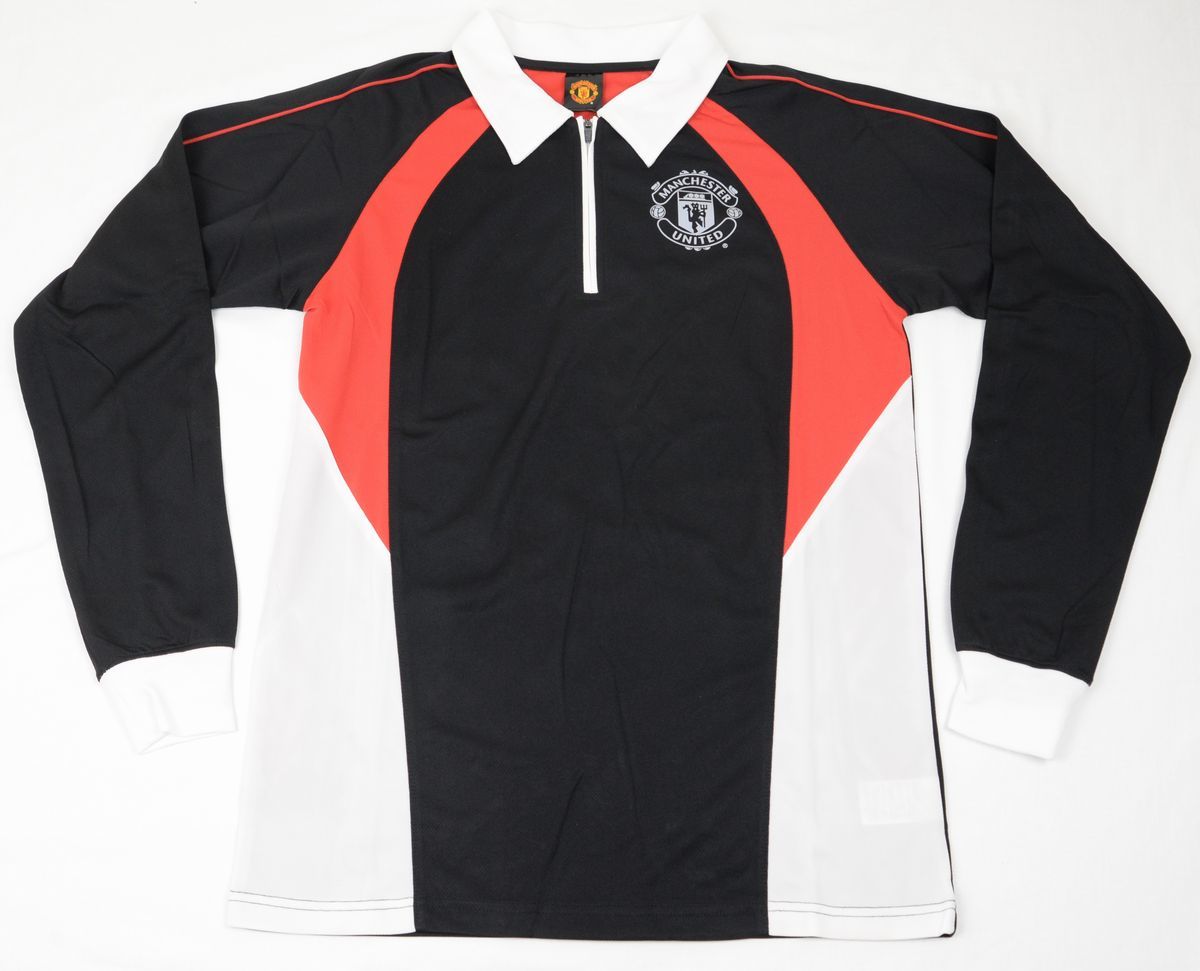 ●MANCHESTER UNITED マンチェスターユナイテッドサッカーユニフォーム(XL,黒・エンジ,長袖)新品_画像1