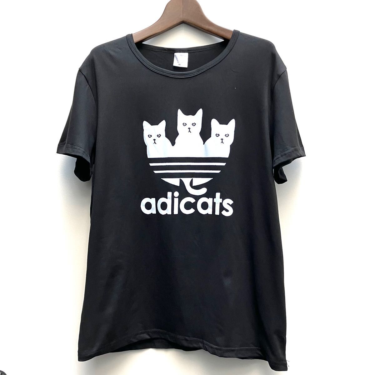 ブラック XL 黒猫 Tシャツ オモシロ ユニセックス  ネタ ネコ パロディ 黒 猫グッズ プレゼント ギフト お土産 猫 新品