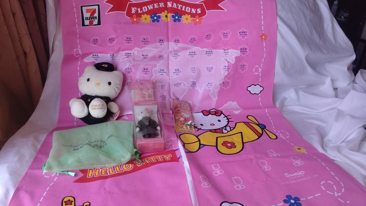 HELLO KITTY EVA AIR限定 ２００６年 DEAR DANIEL ハローキティ ダニエル 7ELEVEN goodwill のれん 季節限定_画像5