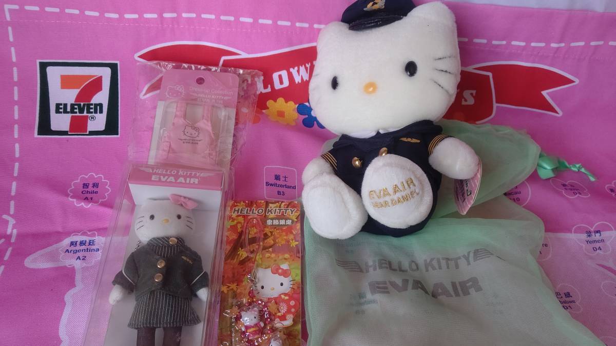 HELLO KITTY EVA AIR限定 ２００６年 DEAR DANIEL ハローキティ ダニエル 7ELEVEN goodwill のれん 季節限定