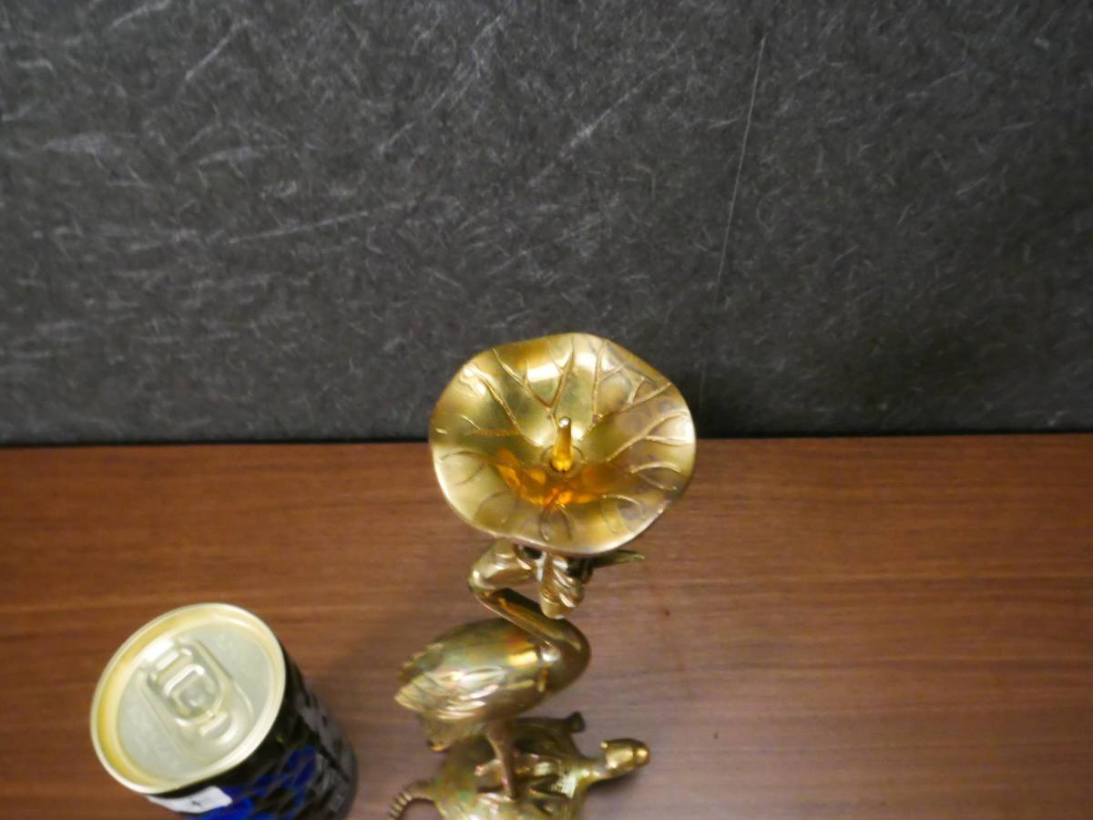 【収集品】真鍮製灯立　火立　燭台　仏壇　仏具　仏教美術（ろ）4674　M_画像3