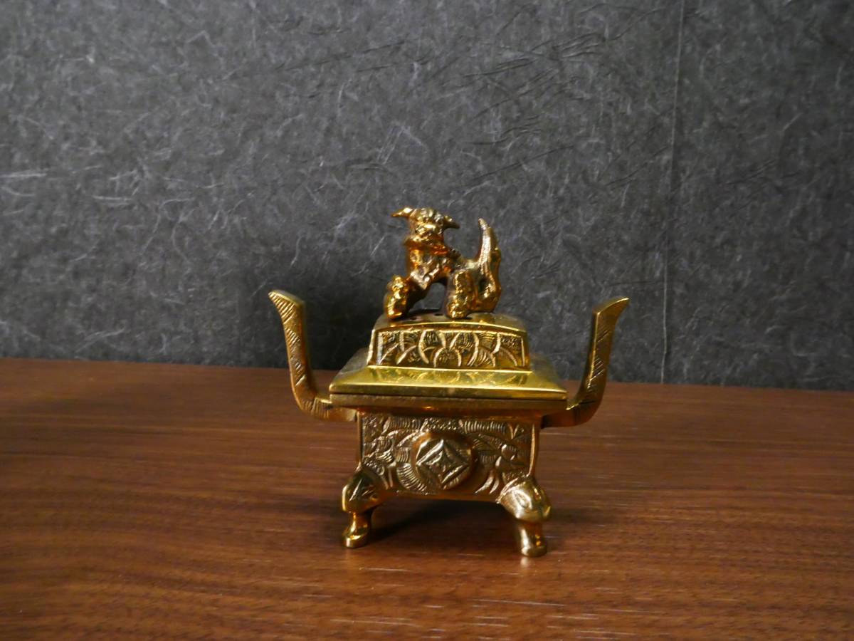 【収集品】真鍮製香炉　仏壇　仏具　仏教美術（ろ）4681　M_画像2