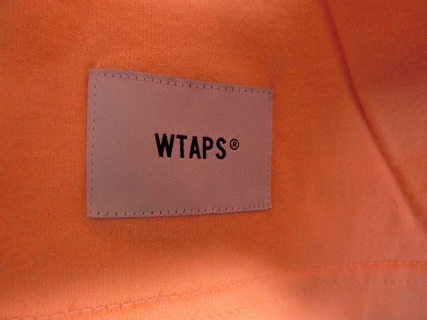 WTAPS FLAT01 CREW NECK COTTON ロゴ刺繍 クルーネック Tシャツ L オレンジ #211ATDT-CSM04 ダブルタップス_画像5