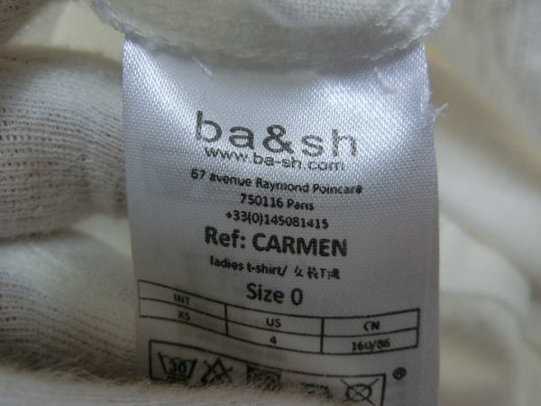 ba&sh CARMEN 半袖 バック ボタン カットソー 0 ホワイト バッシュ_画像4