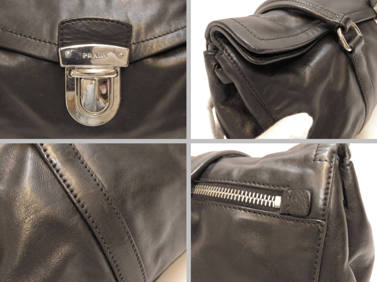 通販 プラダ トートバッグ レザー 黒 ブラック系 PRADA 18664506