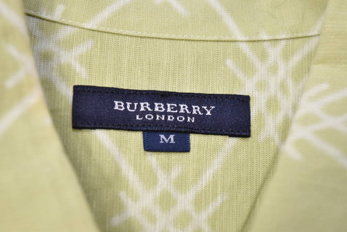 Burberry London バーバリー ロンドン グラフィック 半袖シャツ リネンシャツ リネン65% 刺繍ロゴ入り 26375 - 683 69_画像8