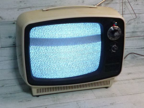 ナショナル 真空管テレビ TP-25Y 昭和レトロ 37x30x25㎝ 砂嵐は