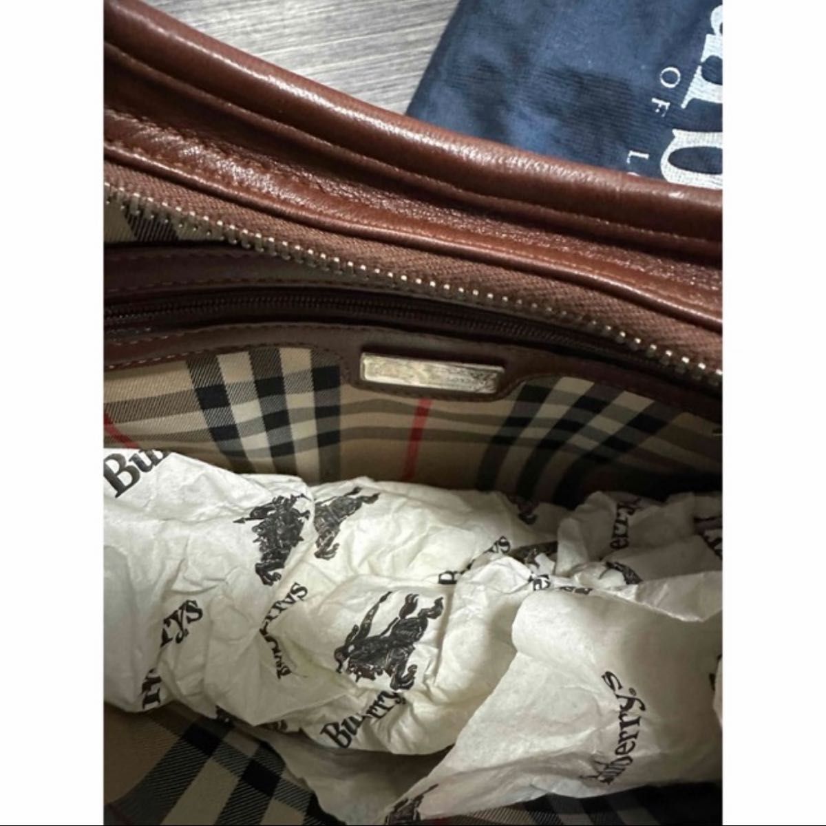 タグ付き新品 オールドバーバリー Burberry ブラウン レザー タグ付き新品 オールドバーバリー Burberry ブラウン レザー