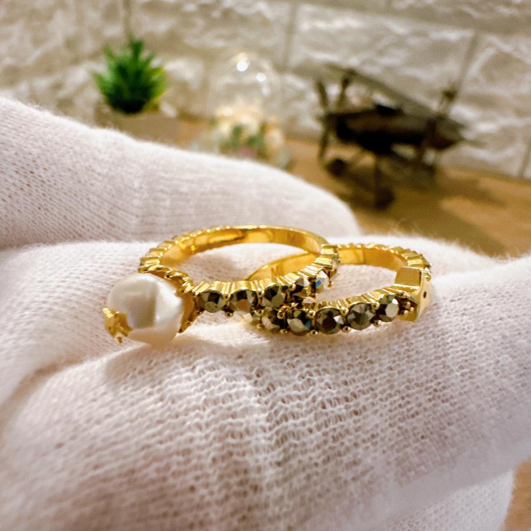 高質で安価 ディオール Dior リング 2本セット ゴールド ブランド 指輪