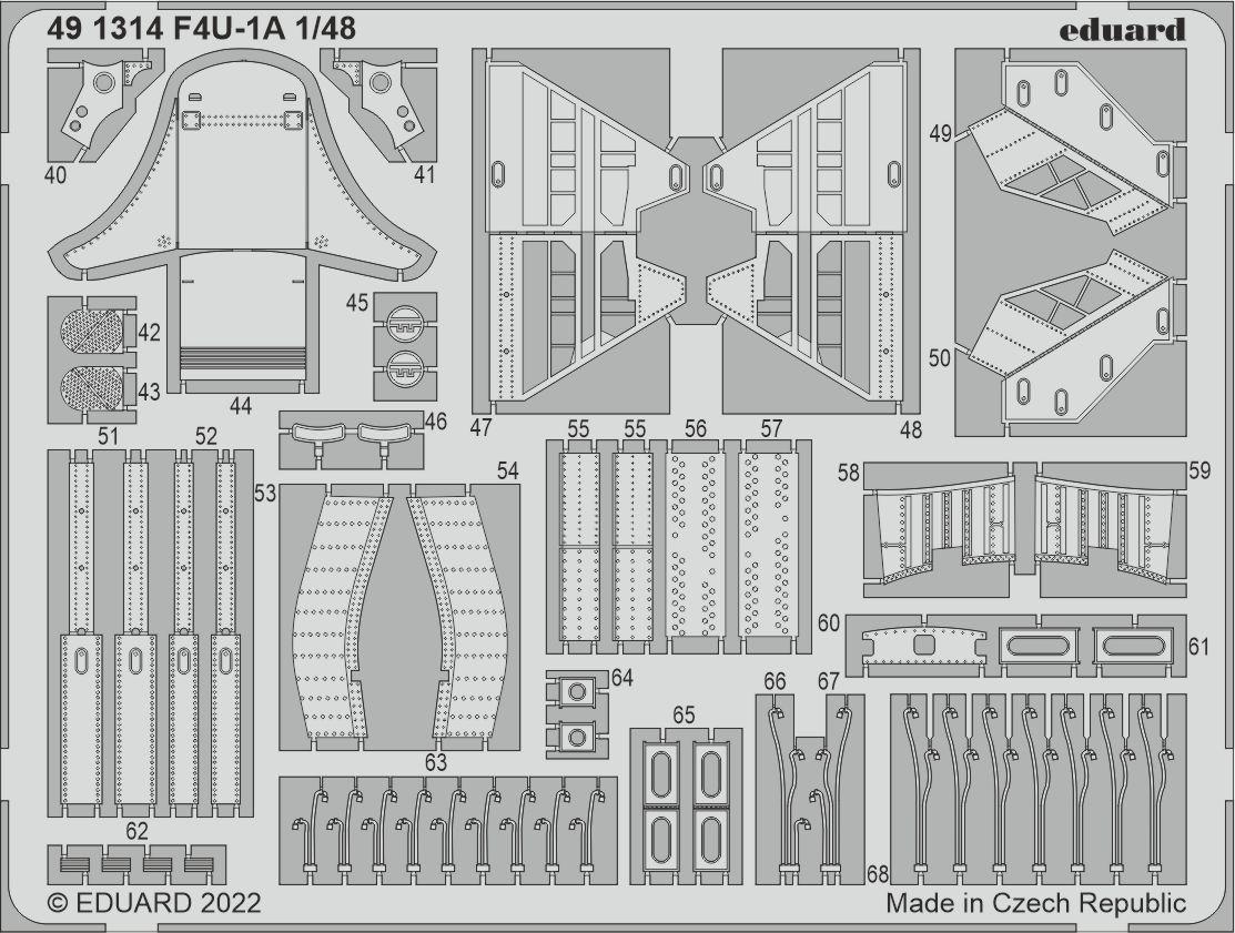 エデュアルド(491314) 1/48 Vought F4U-1A Corsair用エッチングパーツ(ホビーボス用)_画像2