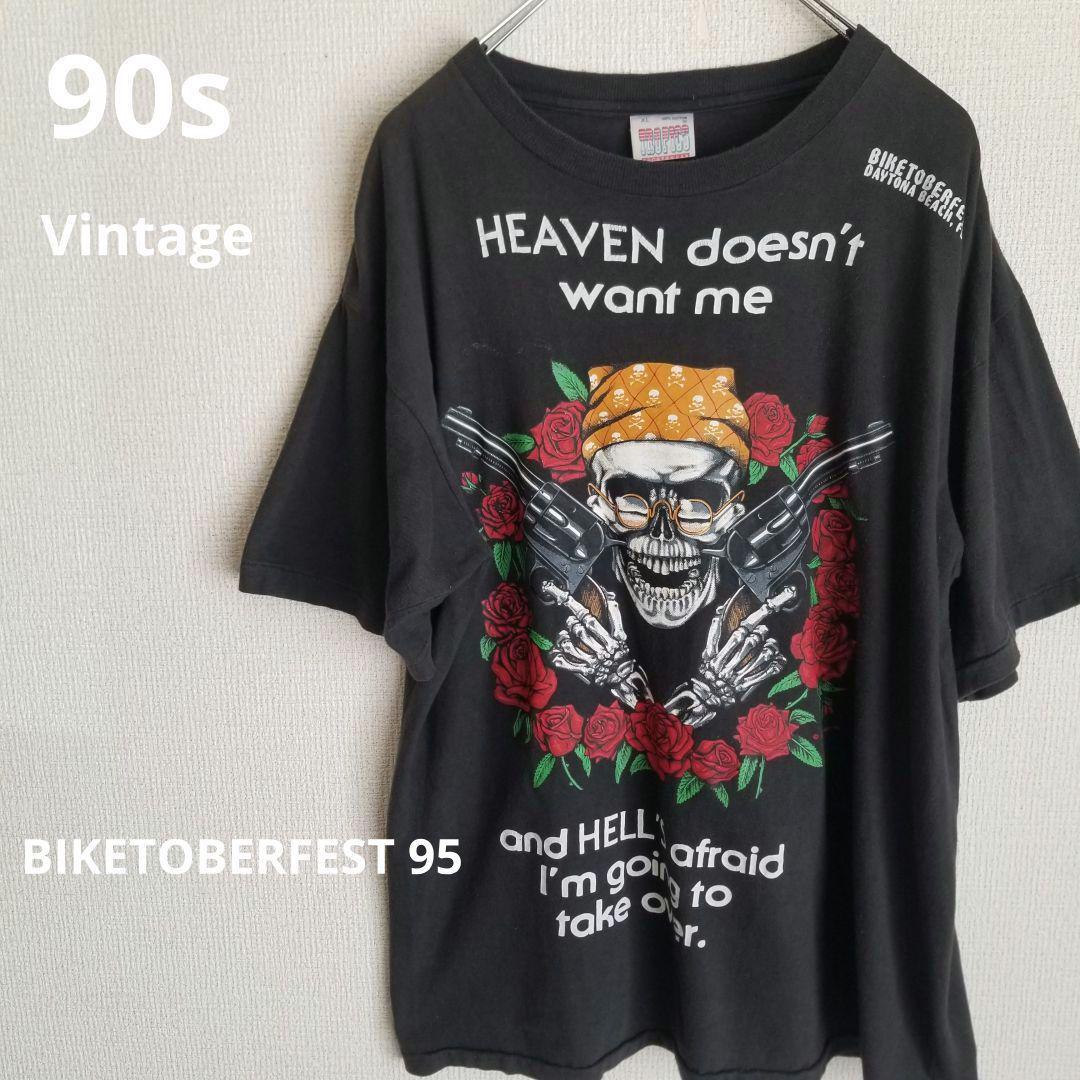 人気沸騰ブラドン Vintage 89s BIKETOBERFEST バイクイベントTEE