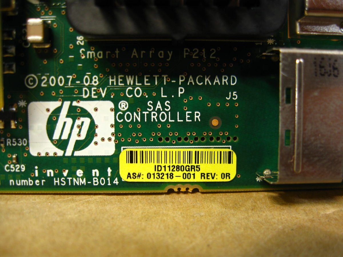 ▽HP Smartアレイ P212 SAS RAIDコントローラ 256MB PCI-EX バッテリー付き 中古 ロープロファイル 013218-001 462594-001 013224-001_画像5