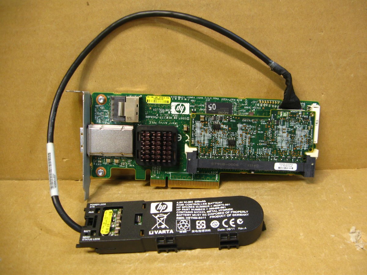 ▽HP Smartアレイ P212 SAS RAIDコントローラ 256MB PCI-EX バッテリー付き 中古 ロープロファイル 013218-001 462594-001 013224-001_画像1