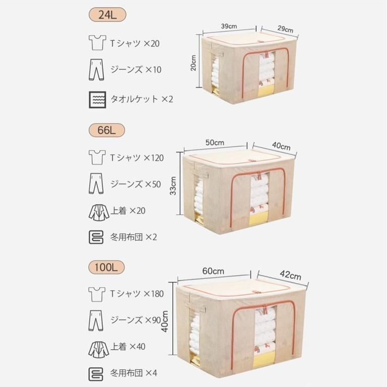 折りたたみ収納ボックス 100L グリーン 両開き 側面窓無し 衣替え 収納ケース 布団収納 収納スツール 衣類 通気性抜群_画像10