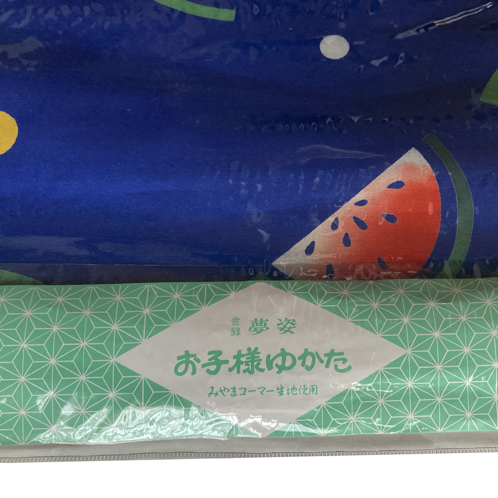 H1537 упрощенный Kyoto высококлассный девочка 7.6m 2 длина арбуз рисунок юката ткань хлопок 100% кимоно переделка ручная работа лето праздник японский стиль мир рисунок классика документ sama 