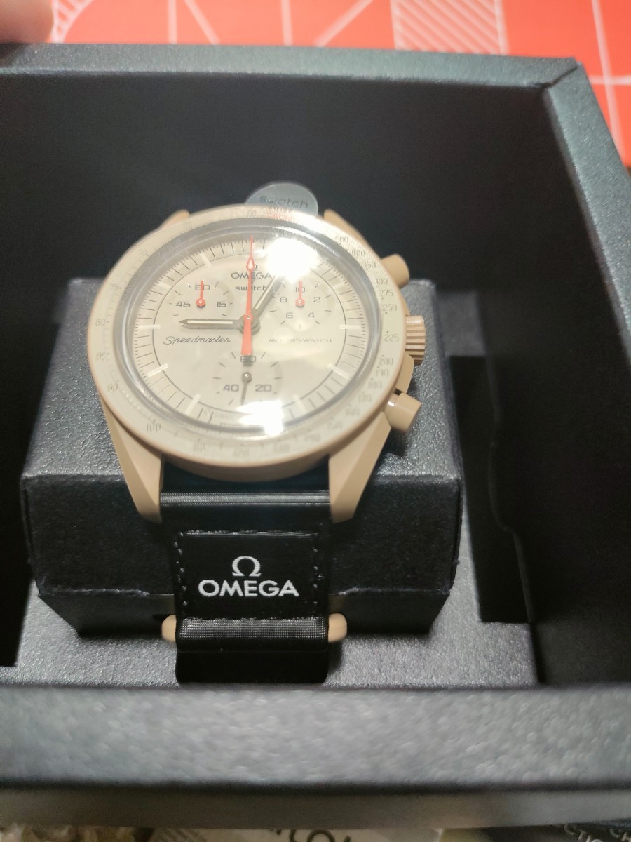 新品 未使用 SWATCH OMEGA コラボ ベージュ ブラック スウォッチ オメガ MISSION TO JUPITER スウォッチ オメガ スピードマスター_画像5