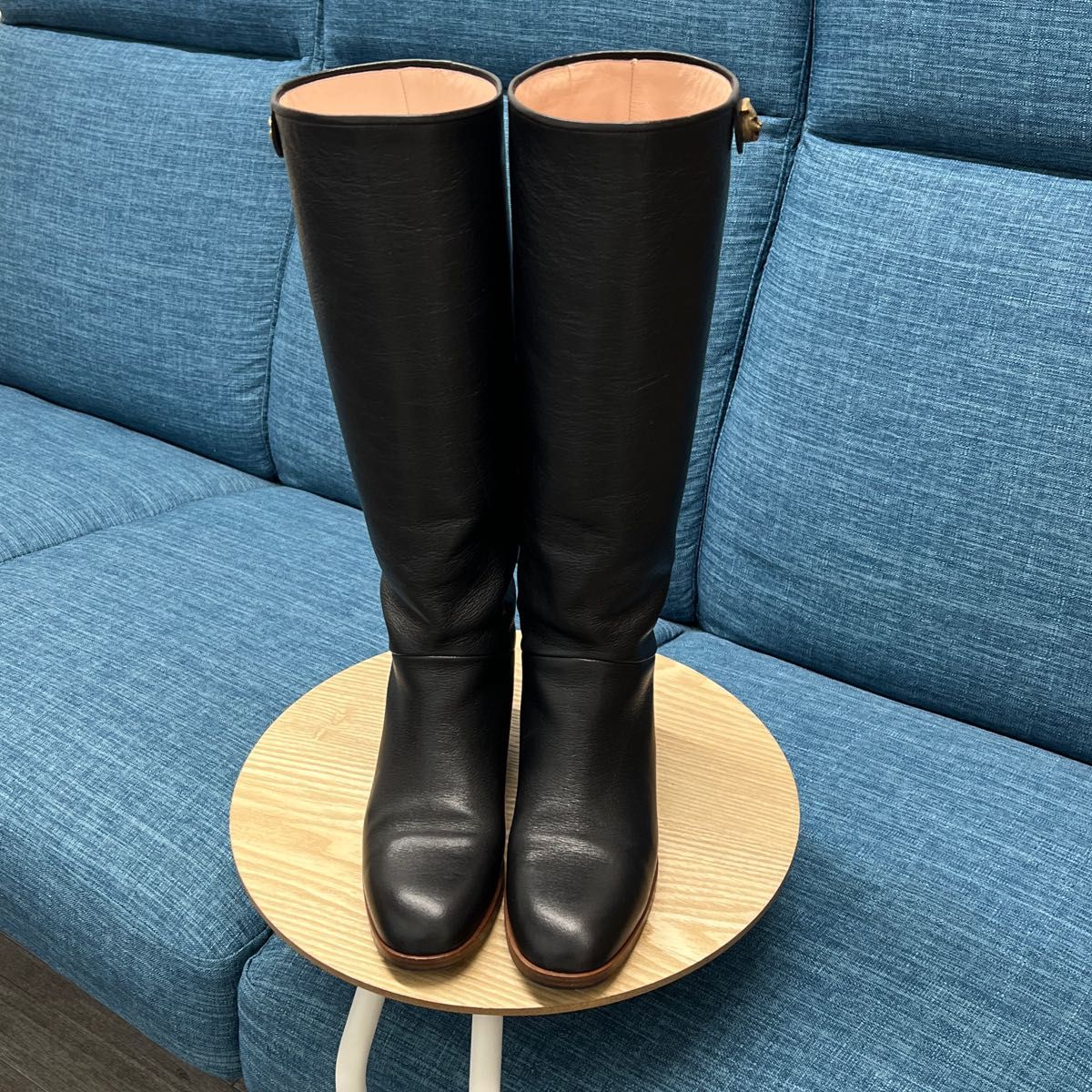 美品 小さいサイズの方 34/5 サイズグッチシンプルブラックブーツ