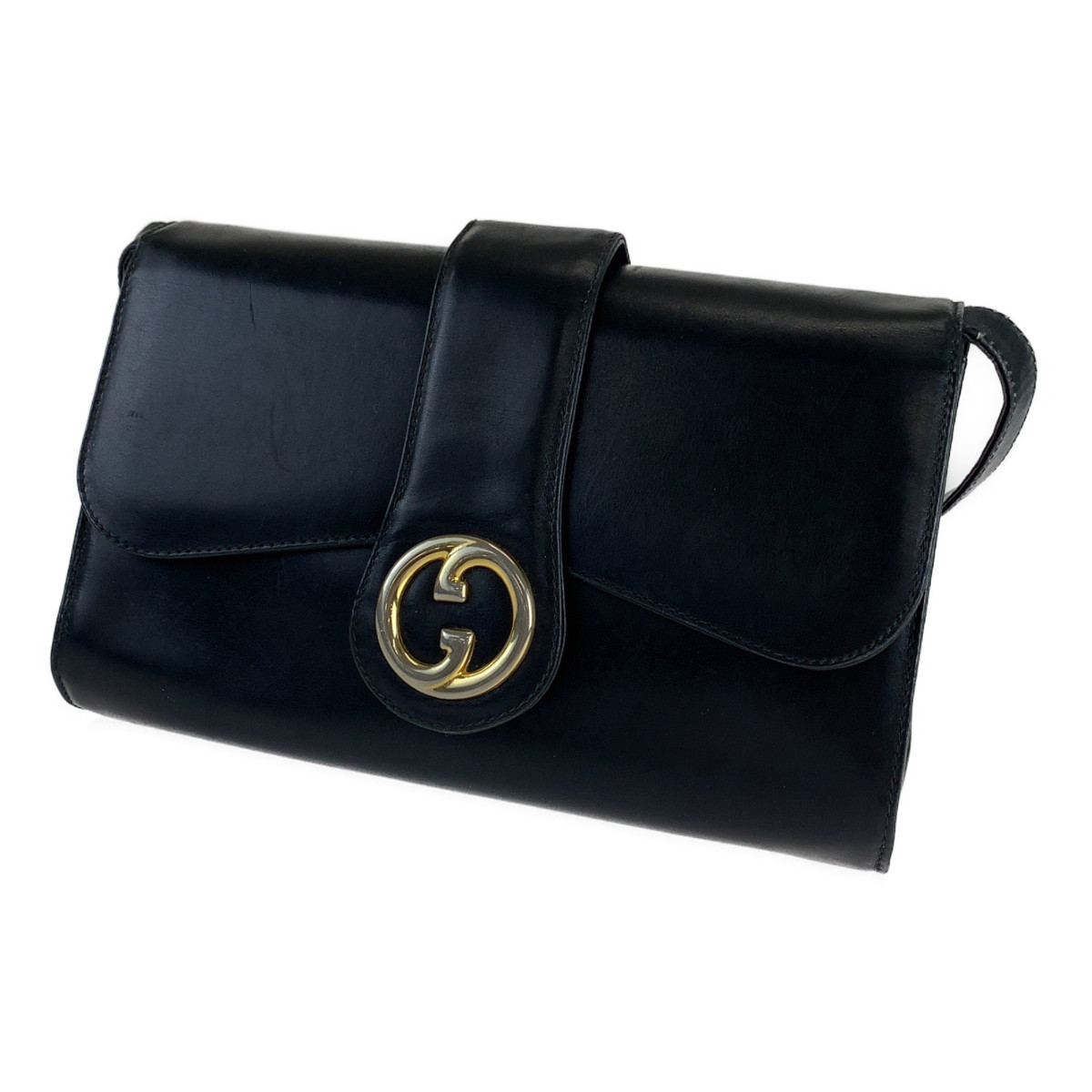 GUCCI グッチ ヴィンテージ オールドグッチ ブラック 黒 ゴールド金具