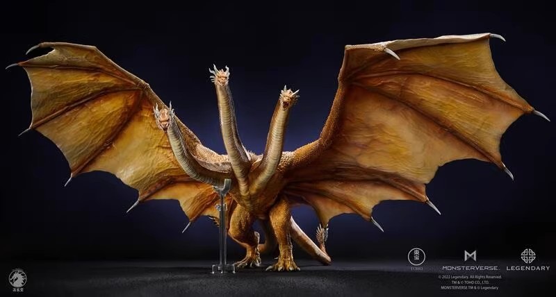 万龍堂w-Dragon x 東宝 MV キングギドラ King Ghidorah 翼幅78cm スタチュー コレクション 正規品　(検 東宝大怪獣 ゴジラ _画像1