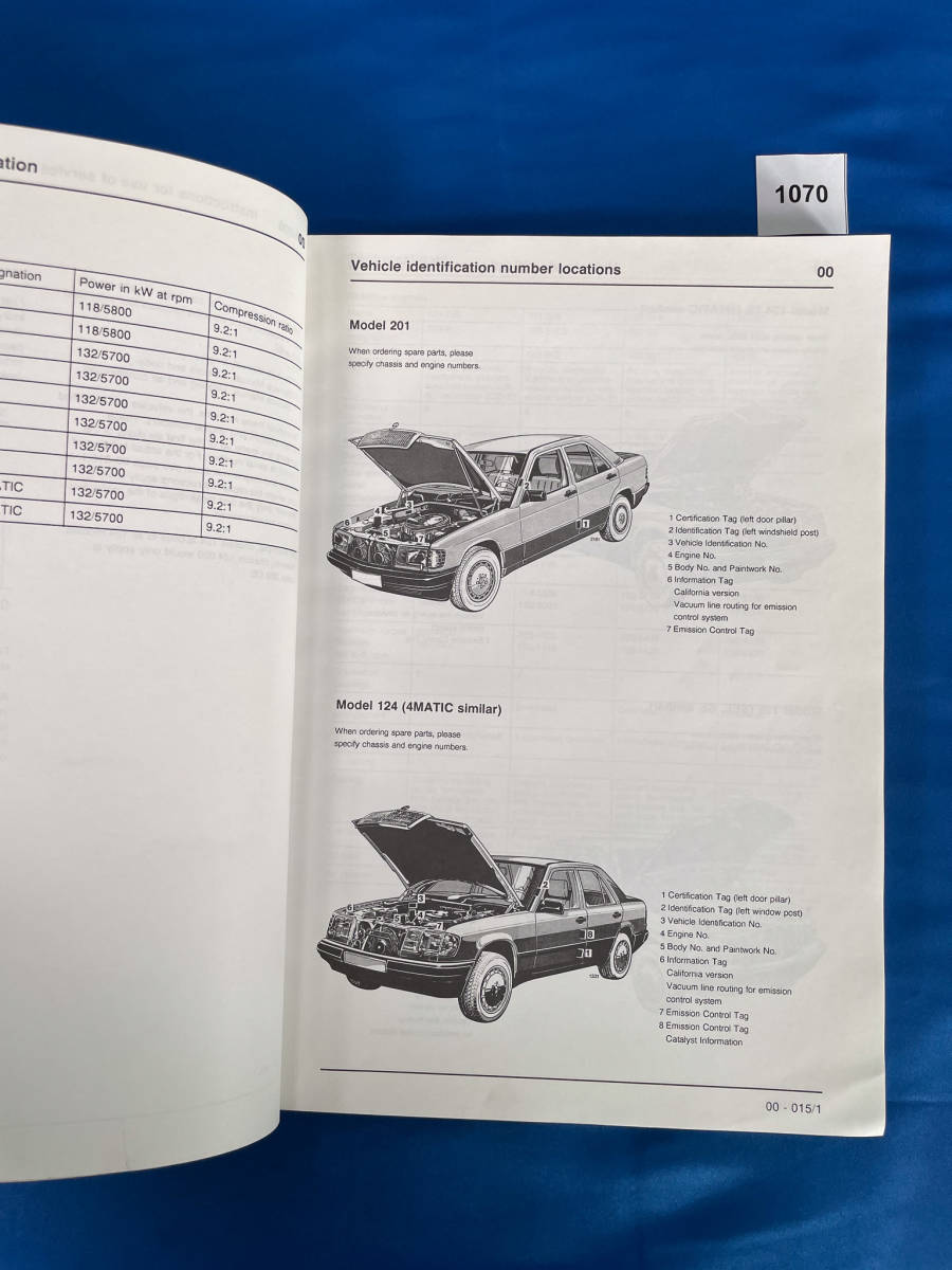1070/ Mercedes * Benz service manual engine 103 Mercedes Benz Service Manual Engine 103 foreign automobile foreign book 