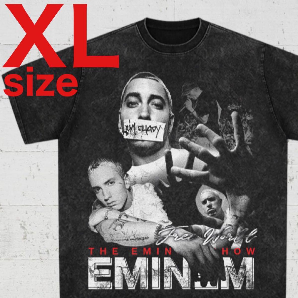 EMINEM（エミネム）セピア　プリント　RAP　Tシャツ　ブラック　XLサイズ
