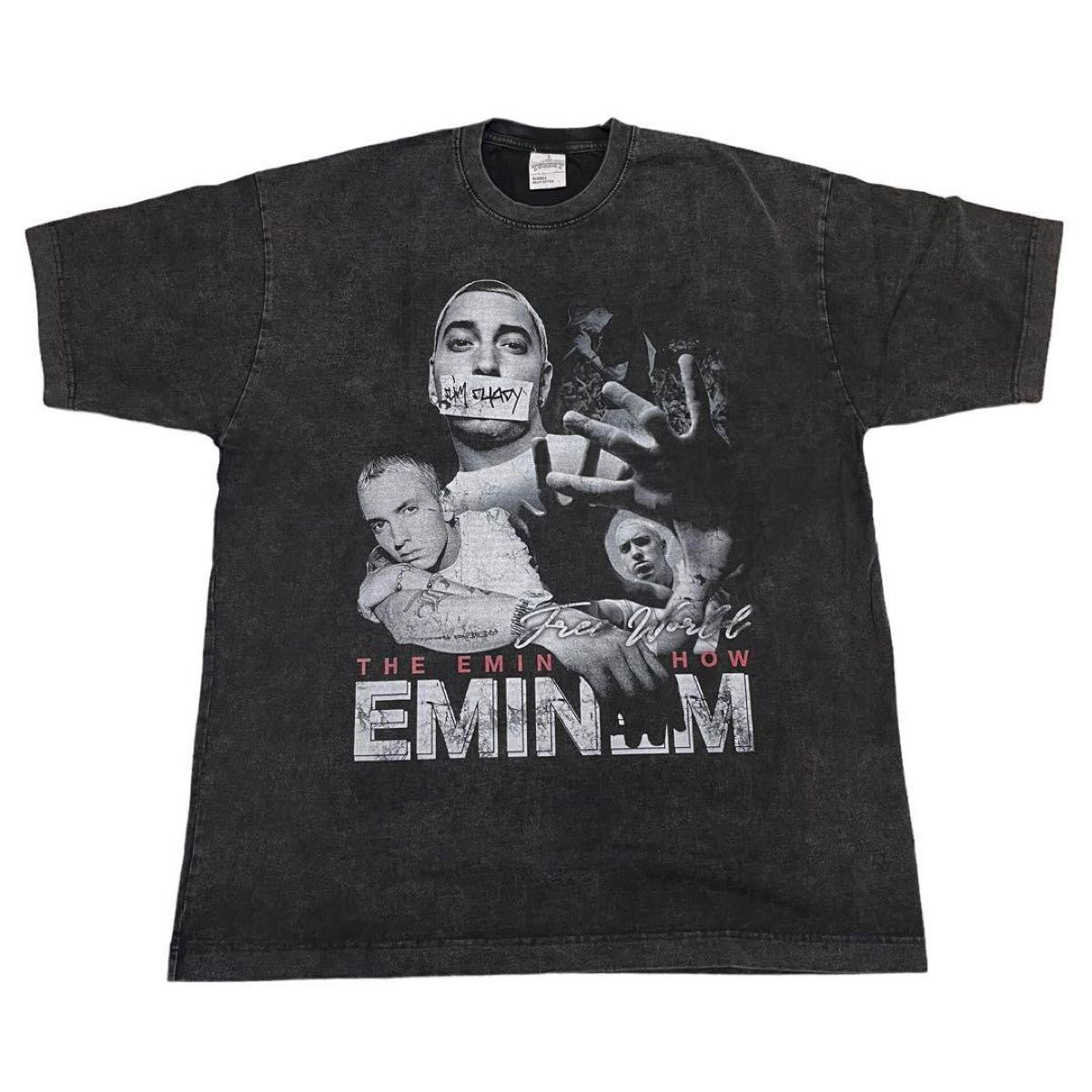 EMINEM（エミネム）セピア　プリント　RAP　Tシャツ　ブラック　XLサイズ