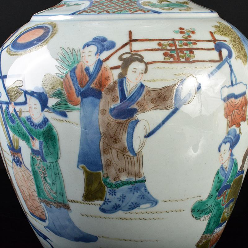 中国 色絵 人物文瓶 高さ約36cm D R5482B www.icomb.org