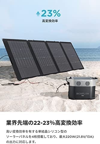 新品送料無料】EcoFlow ソーラーパネル 220W 両面受光型 折りたたみ式