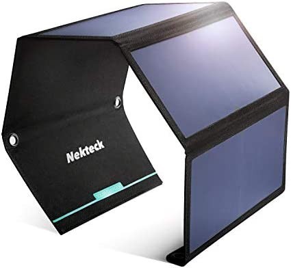 【本日特価】 ソーラーパネル 28W 【新品送料無料】Nekteck 小型, 2つのUSBポート, 効率ソーラー充電器, 24% セル Maxeon ソーラーパネル、太陽電池