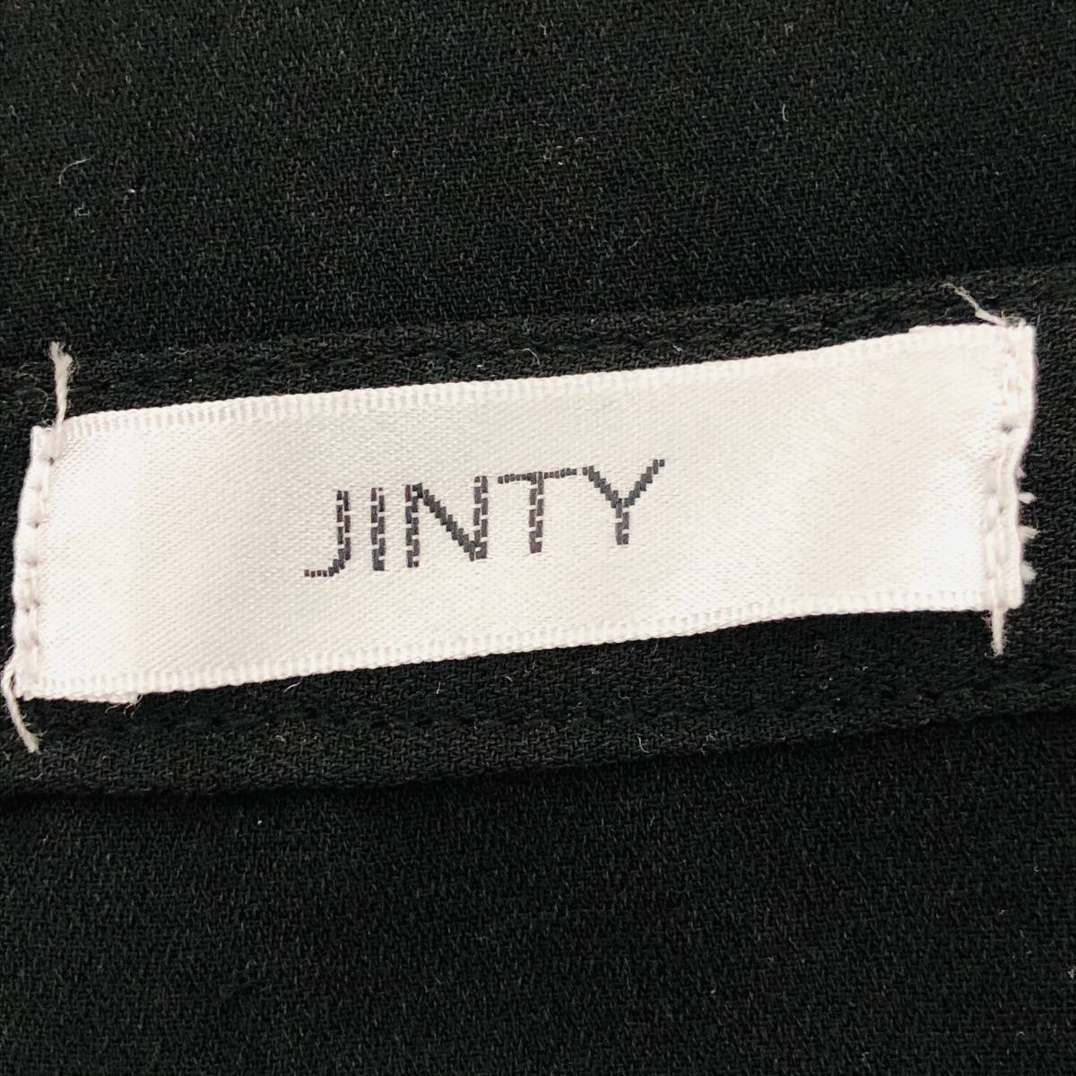 a00330 美品 JINTY ジンティー ワンピース シャツ ブラウス Vネック ひざ丈 長袖 シンプル L 黒 ブラック 無地 レディース 万能 上品 上質_画像8