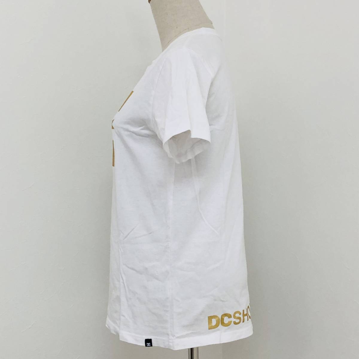 a00337 DC SHOES ディーシーシューズ Tシャツ 綿100％ プリント 半袖 丸首 夏 カジュアル おしゃれ 160 白 ホワイト メンズ 万能 古着 USEDの画像4