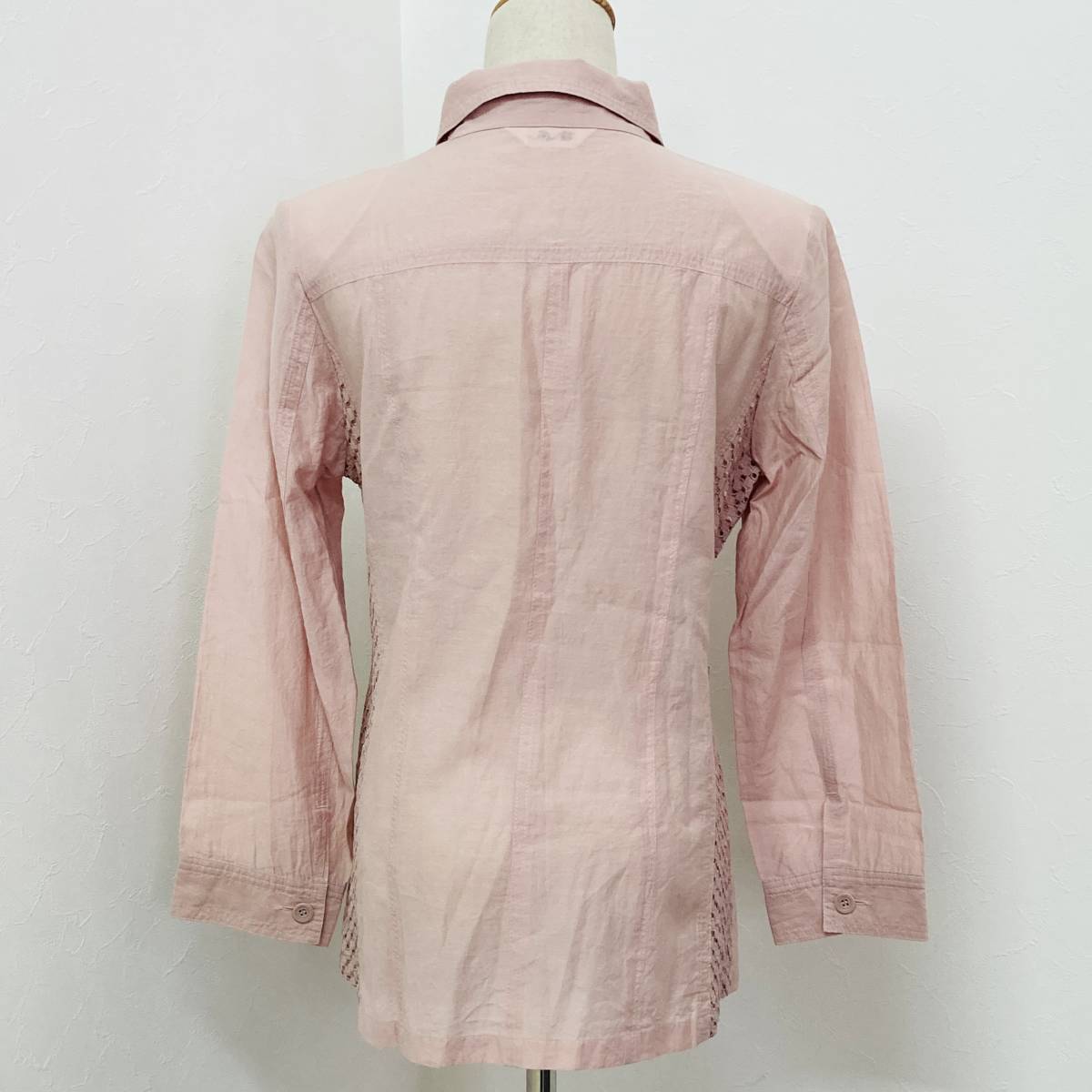 a00541 beautiful goods . flax .. jacket blouse shirt long sleeve thin shoulder pad attaching embroidery size 9 pink cotton silk . lady's retro fine quality on goods all-purpose 