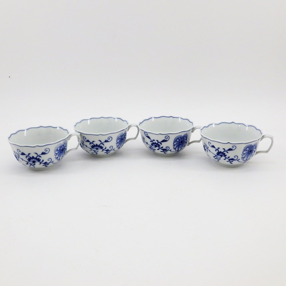 1円~ Meissen マイセン ブルーオニオン カップ&ソーサー4客 ソーサー1