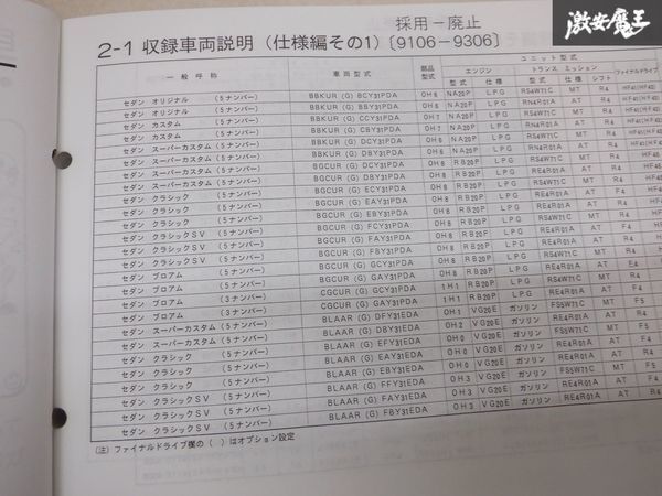 レア 希少品！ NISSAN 日産純正 パーツ 主要整備 部品カタログ SY31 セドリック グロリア セダン 91- 説明書 リスト 本 棚E1D_画像7