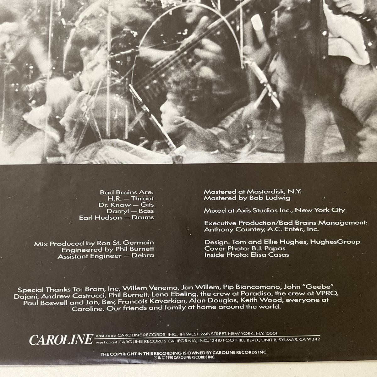 激レア Bad Brains The Youth Are Getting Restless (Live At The Paradiso, Amsterdam 1987) Caroline Records CARLP8 レコード LP_画像9