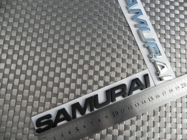 ★輸入SAMURAI /サムライ ３Ｄエンブレム☆JB64W JB74Wジムニーにステッカー黒 マットブラック 大1枚価格SJ30,JA71,JA11,JB31等 /定形外 OK_おおよそのサイズ