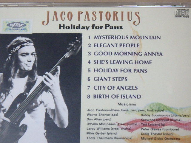 ホリデイ・フォー・パンズ　/　ジャコ・パストリアス（Jaco Pastorius）/　CD_画像3