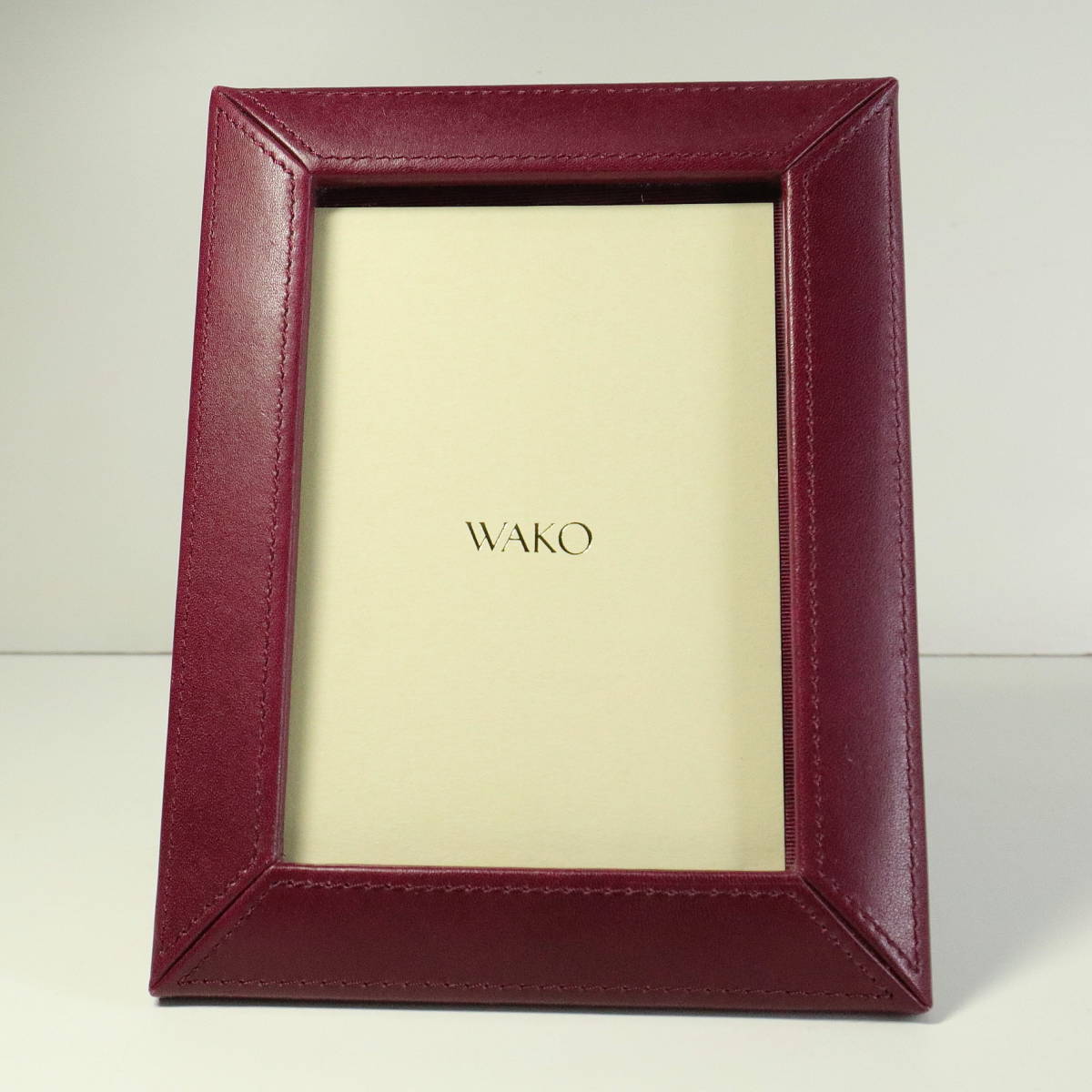 公式の店舗 銀座和光 WAKO 写真立て 革製 ワインレッド i9tmg.com.br