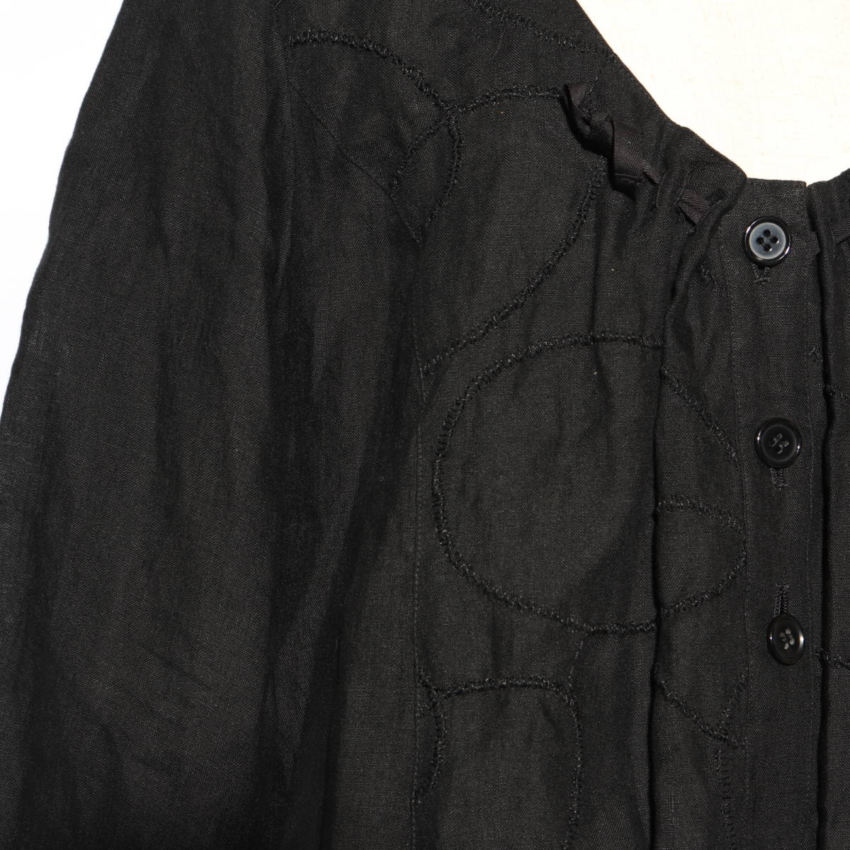 ☆sensounico センソユニコ tb ティービー 羽織り 上着 ジャケット 黒 40サイズ 麻100％ tb-5-435の画像6