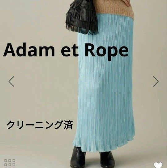 ADAM ET ROPE サテンプリーツスカート