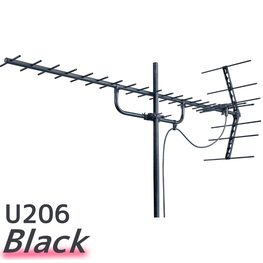 地デジ UHFアンテナ マスプロ 20素子 U206(BK) ブラック 黒色モデル