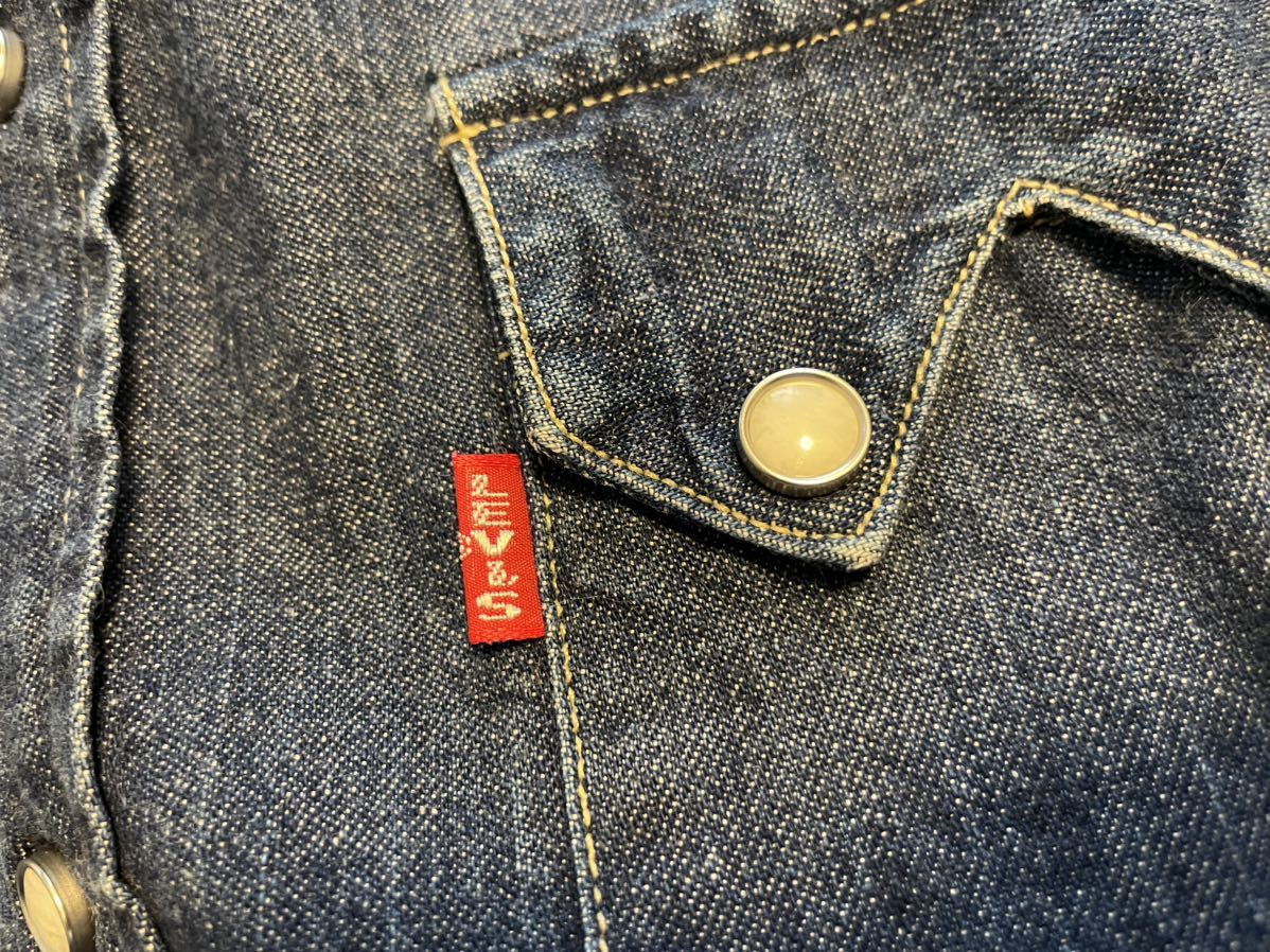 古着 Mサイズ バレンシア製 LEVI'S リーバイス 7205-1018 ショートホーン デニム ウエスタンシャツ 555 Levi''s アメリカ製_画像6