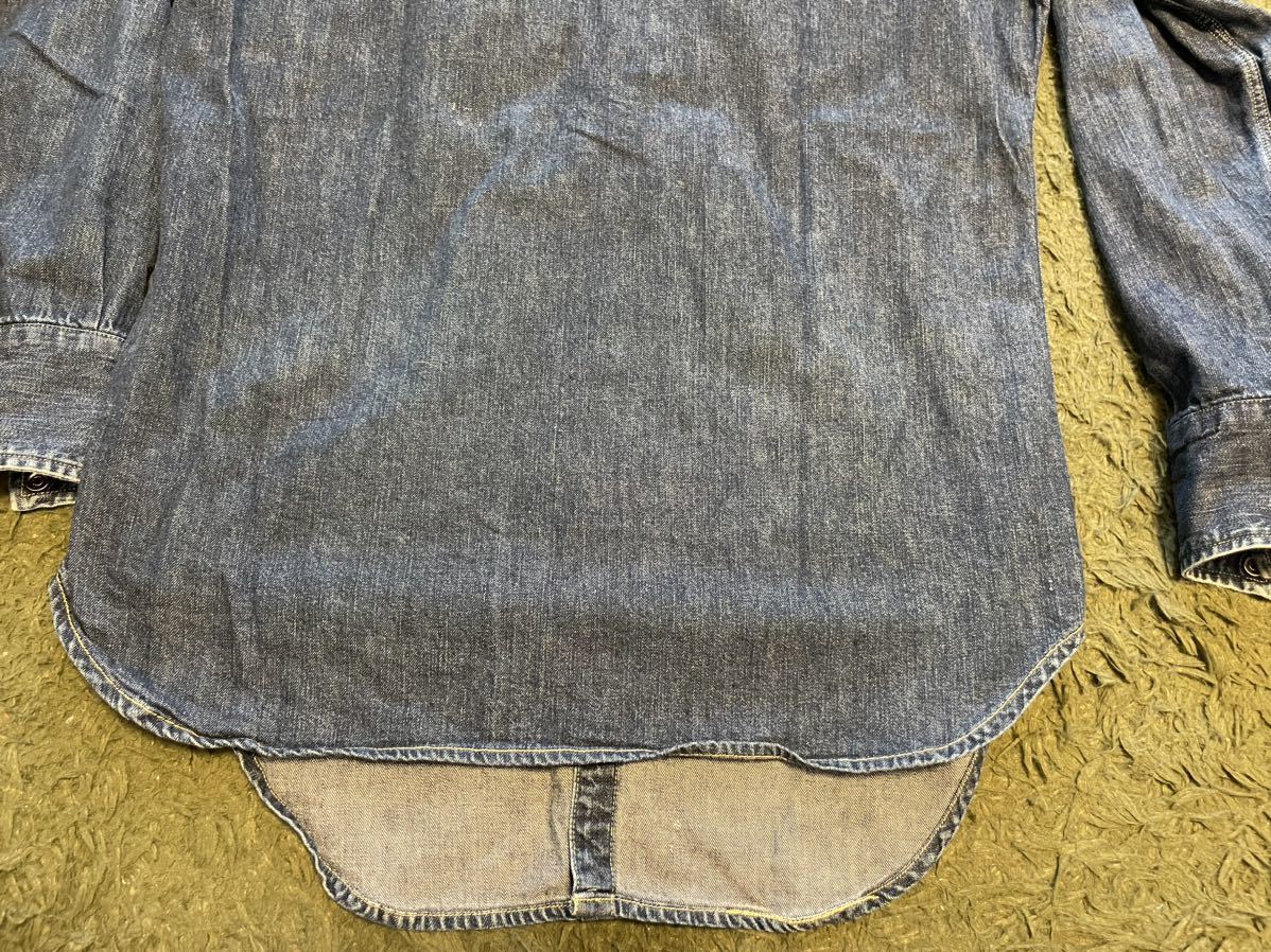 古着 Mサイズ バレンシア製 LEVI'S リーバイス 7205-1018 ショートホーン デニム ウエスタンシャツ 555 Levi''s アメリカ製_画像8