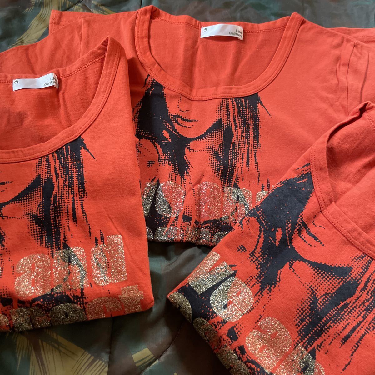 live culture Tシャツ　3枚　未使用品 Lサイズ　オレンジ色　未使用品 古着　ジージャン　デニムジャケット WORLD TOUR  Supreme