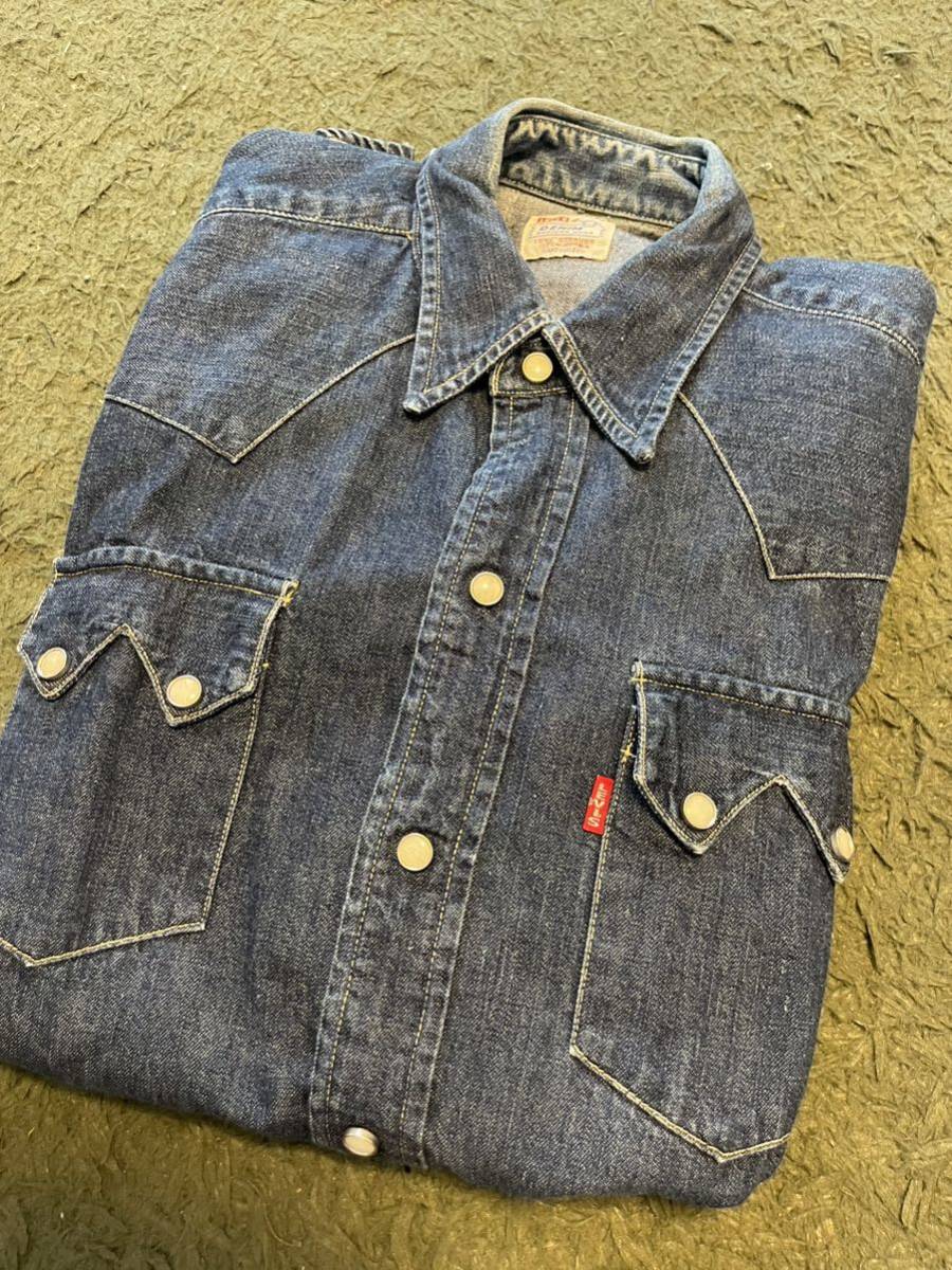 古着 Mサイズ バレンシア製 LEVI'S リーバイス 7205-1018 ショートホーン デニム ウエスタンシャツ 555 Levi''s アメリカ製_画像10