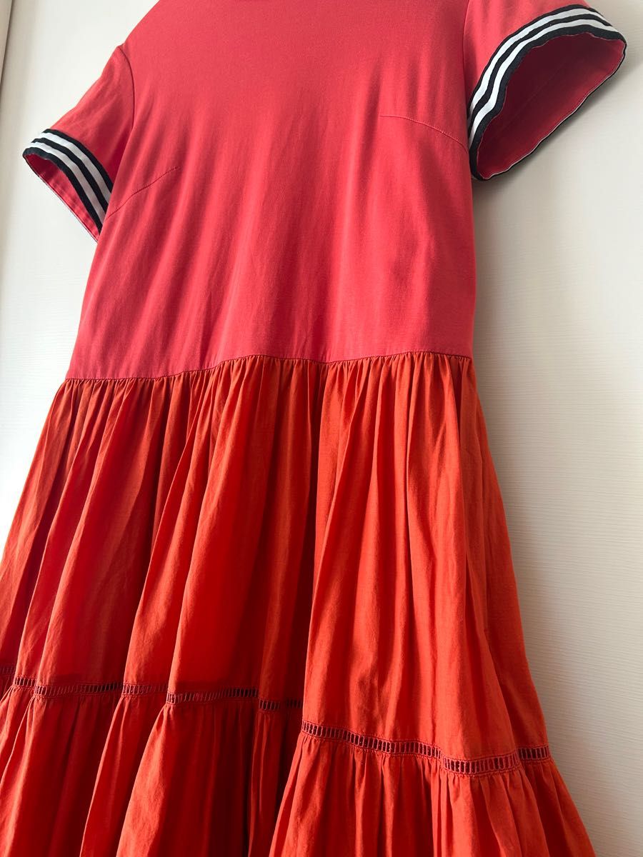 borders at balcony ballerina dress ワンピース オレンジ