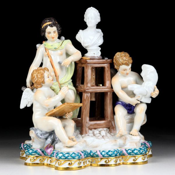 マイセン 世界限定 エカチュリーナ2世モデル 人形 高額フィギュア 芸術寓意彫刻天使群像 1774年 アシエ作 E2リミテッド レア