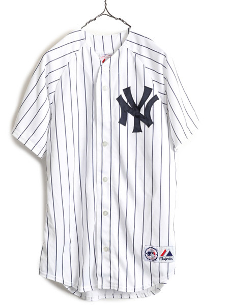 ■ MLB オフィシャル Majestic ニューヨーク ヤンキース ベースボール シャツ メンズ S 程/ ゲームシャツ ユニホーム メジャーリーグ 野球