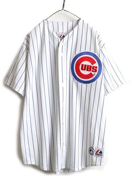 大きいサイズ XL 程■ MLB オフィシャル Majestic シカゴ カブス ベースボール シャツ メンズ / ゲームシャツ ユニフォーム メジャーリーグ