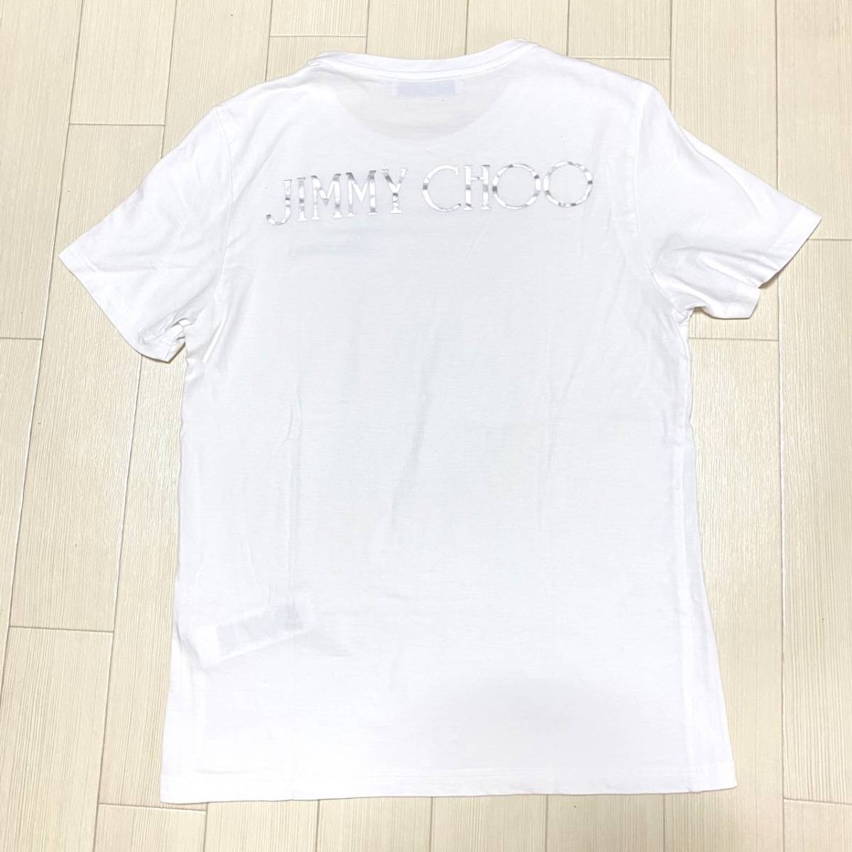 オンラインストア公式 JIMMY CHOO バックプリント ロゴ Tシャツ 白